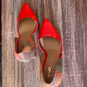 Multi-colored red heels